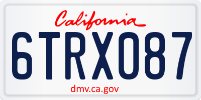 CA license plate 6TRX087