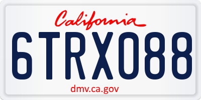 CA license plate 6TRX088