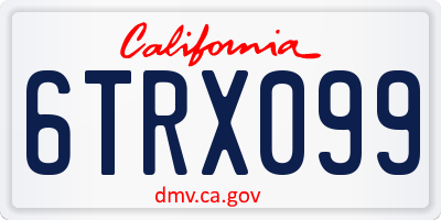 CA license plate 6TRX099
