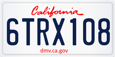 CA license plate 6TRX108