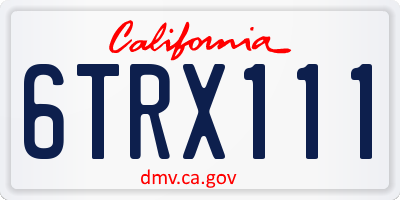 CA license plate 6TRX111