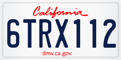 CA license plate 6TRX112