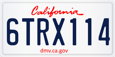 CA license plate 6TRX114