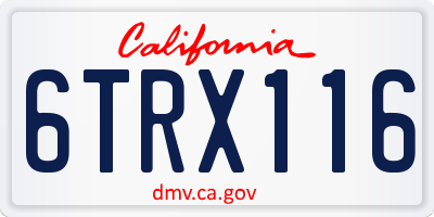 CA license plate 6TRX116