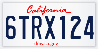 CA license plate 6TRX124