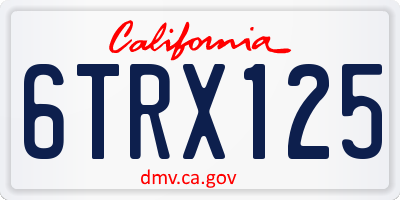 CA license plate 6TRX125