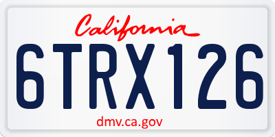 CA license plate 6TRX126