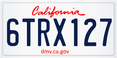 CA license plate 6TRX127