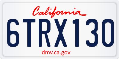 CA license plate 6TRX130