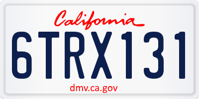 CA license plate 6TRX131