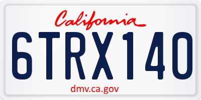 CA license plate 6TRX140