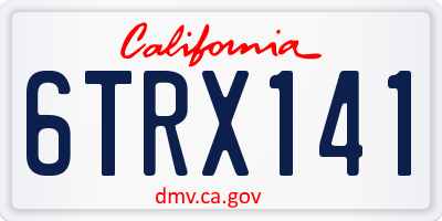 CA license plate 6TRX141