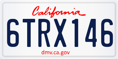 CA license plate 6TRX146