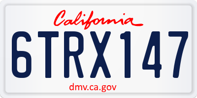 CA license plate 6TRX147