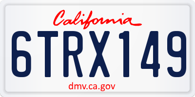 CA license plate 6TRX149