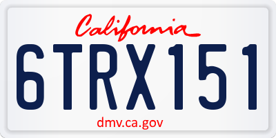 CA license plate 6TRX151