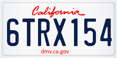 CA license plate 6TRX154