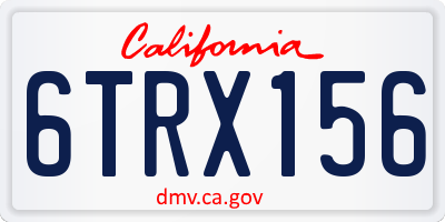 CA license plate 6TRX156