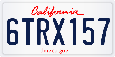 CA license plate 6TRX157