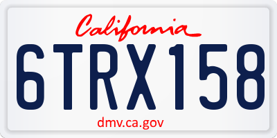 CA license plate 6TRX158