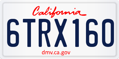 CA license plate 6TRX160