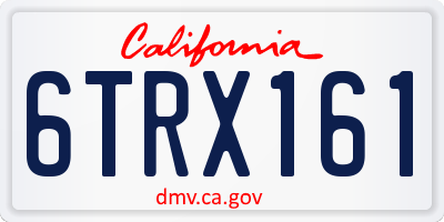 CA license plate 6TRX161