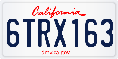 CA license plate 6TRX163