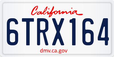 CA license plate 6TRX164