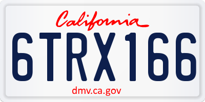 CA license plate 6TRX166