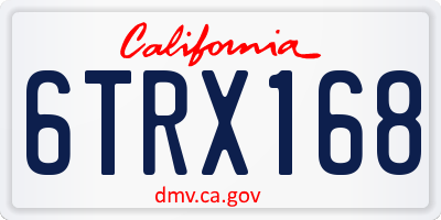 CA license plate 6TRX168