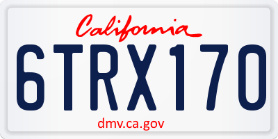 CA license plate 6TRX170