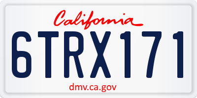 CA license plate 6TRX171
