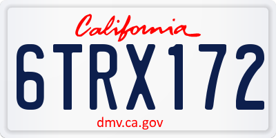 CA license plate 6TRX172
