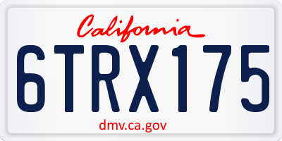 CA license plate 6TRX175