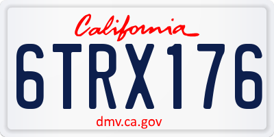 CA license plate 6TRX176