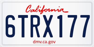 CA license plate 6TRX177