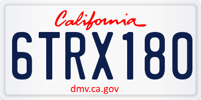 CA license plate 6TRX180