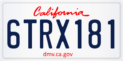 CA license plate 6TRX181