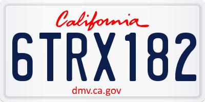 CA license plate 6TRX182