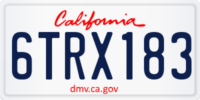 CA license plate 6TRX183