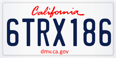 CA license plate 6TRX186