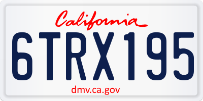CA license plate 6TRX195