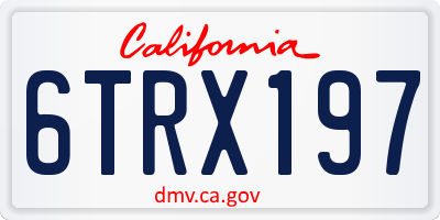 CA license plate 6TRX197
