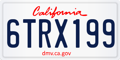 CA license plate 6TRX199