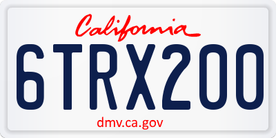 CA license plate 6TRX200