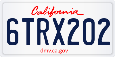 CA license plate 6TRX202