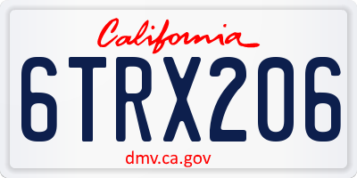 CA license plate 6TRX206