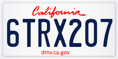 CA license plate 6TRX207