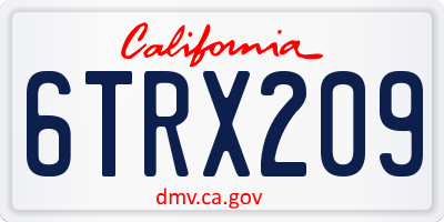 CA license plate 6TRX209