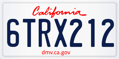 CA license plate 6TRX212